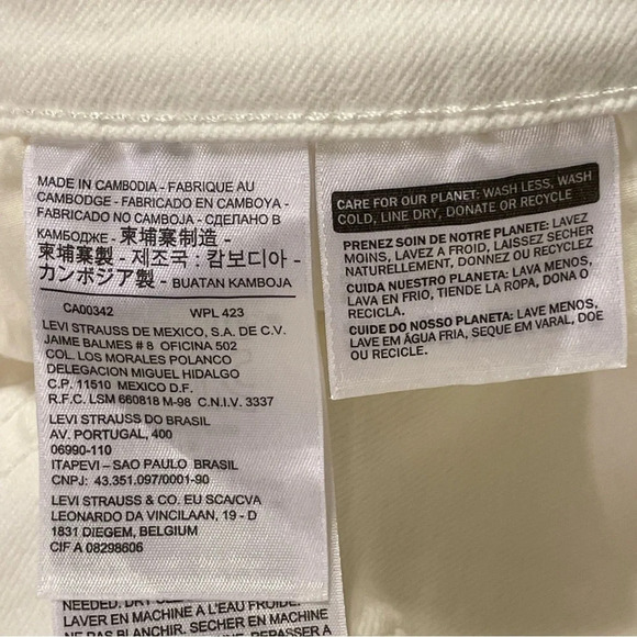 LEVI'S 712 Mid Rise Slim Through Hip‎ and Thigh Jeans in White Wash - Picture 9 of 9